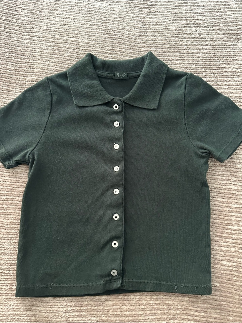 John Galt cropped button up shirt, size OS